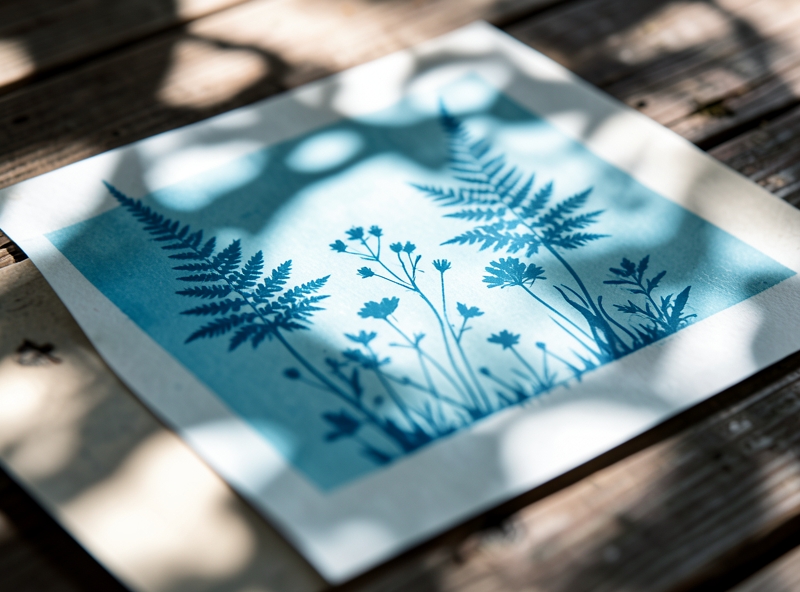 Nghệ thuật Cyanotype: In bóng mặt trời trên giấy và vải