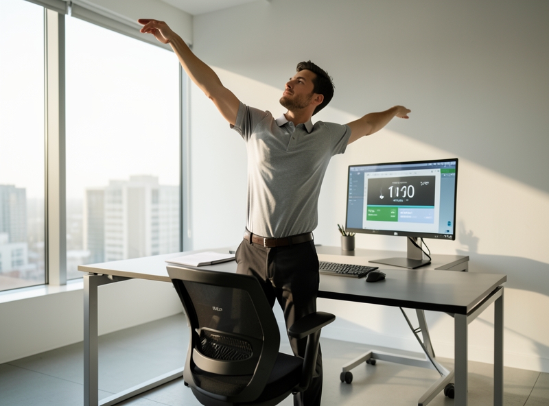 Vận động nhẹ nhàng tại không gian làm việc hiện đại