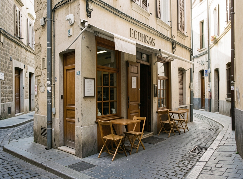 Không gian quán ăn địa phương yên tĩnh