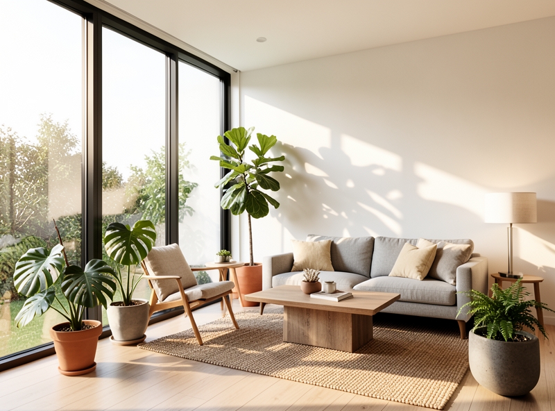 Sự tương tác giữa ánh sáng tự nhiên và cây trồng trong nhà