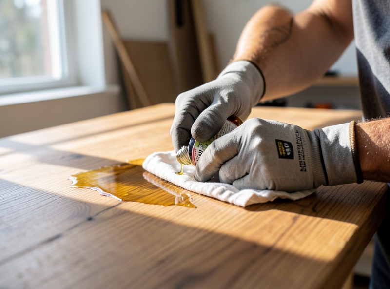 Kỹ thuật lau dầu lanh lên bề mặt gỗ