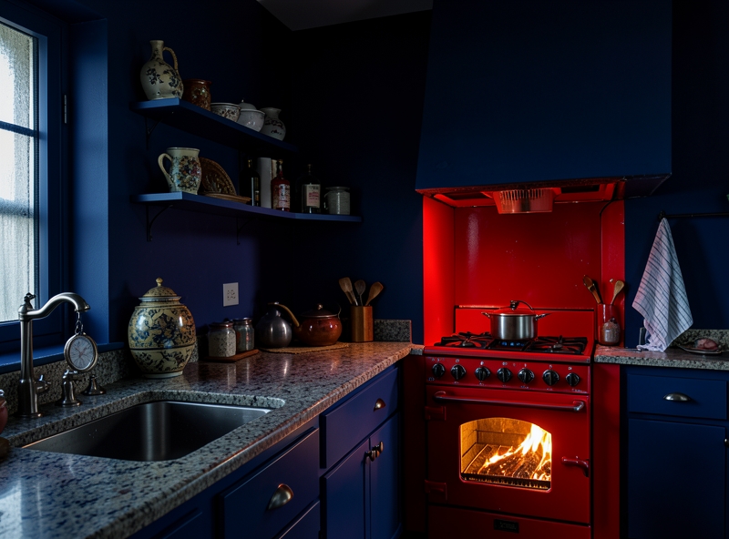 Sự xung đột màu sắc trong gian bếp