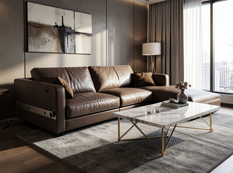 Sofa giường và bàn trà thông minh trong không gian thượng lưu