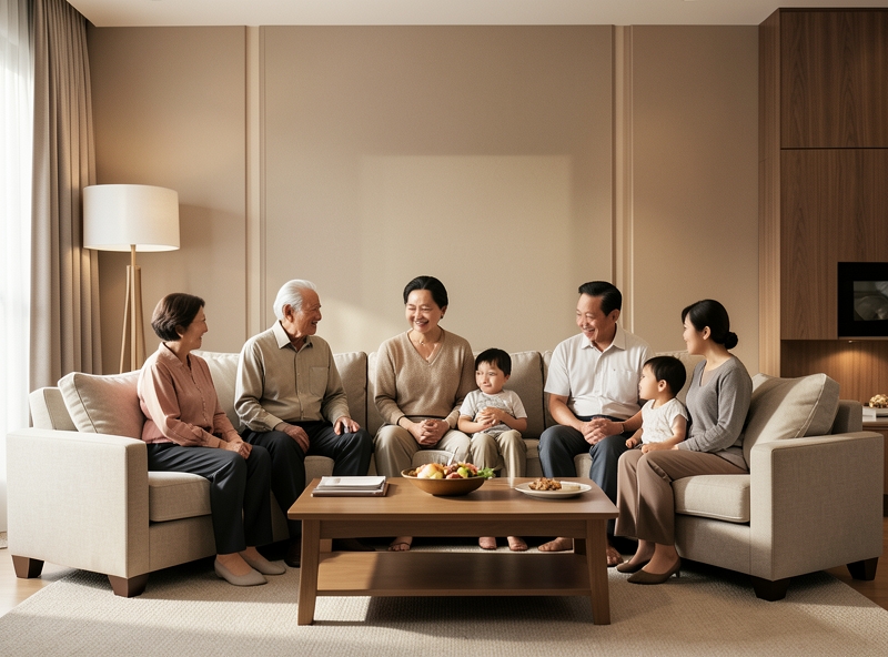 Sự giao thoa màu sắc trong không gian sống đa thế hệ