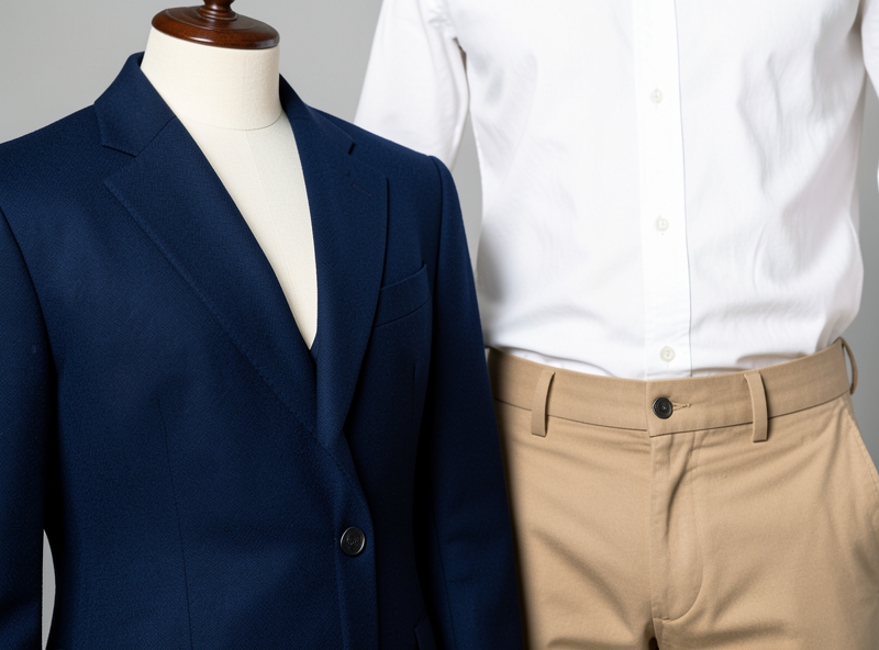 Cận cảnh chất liệu và đường may của trang phục Business Casual
