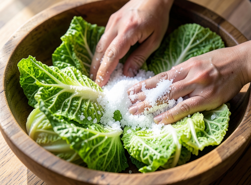 Technik des Einsalzens von Gemüse für die Fermentation