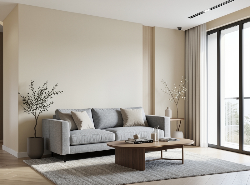 Phòng khách tông màu trung tính sang trọng