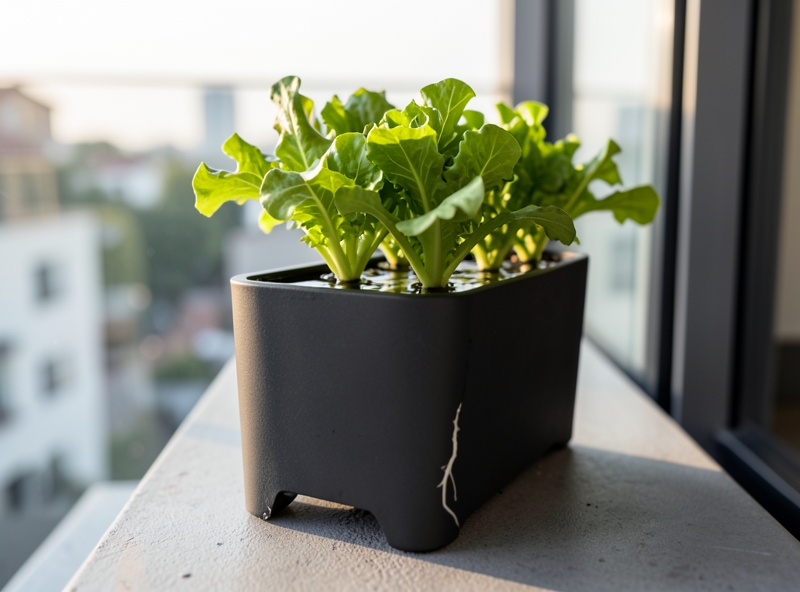 Mô hình thủy canh tĩnh Kratky tại căn hộ hiện đại