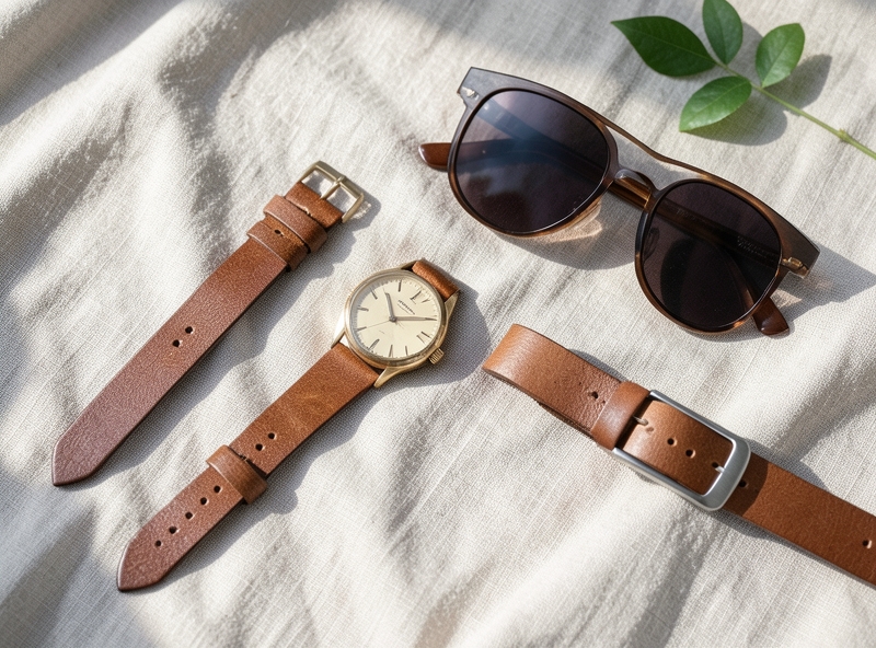 Phối hợp phụ kiện da và kim loại bền vững