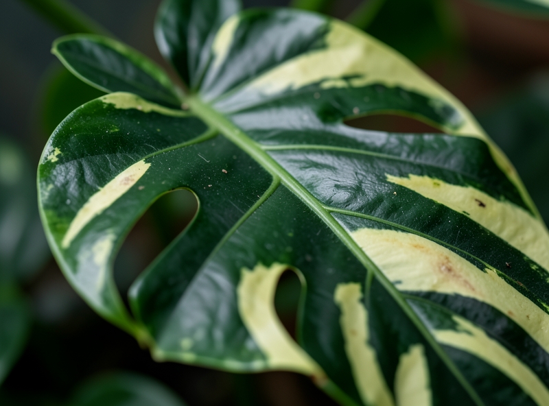 Cận cảnh tín hiệu stress trên lá cây cảnh