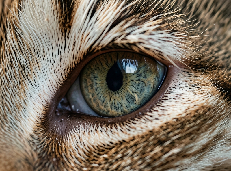 Cận cảnh đôi mắt mèo già thể hiện sự lão hóa