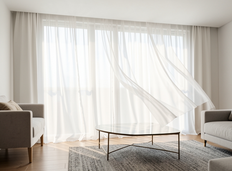 Rèm voan trắng đón ánh sáng tự nhiên