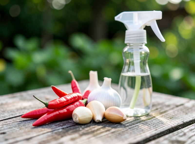 Nguyên liệu tỏi và ớt tươi chuẩn bị chế biến thuốc trừ sâu sinh học