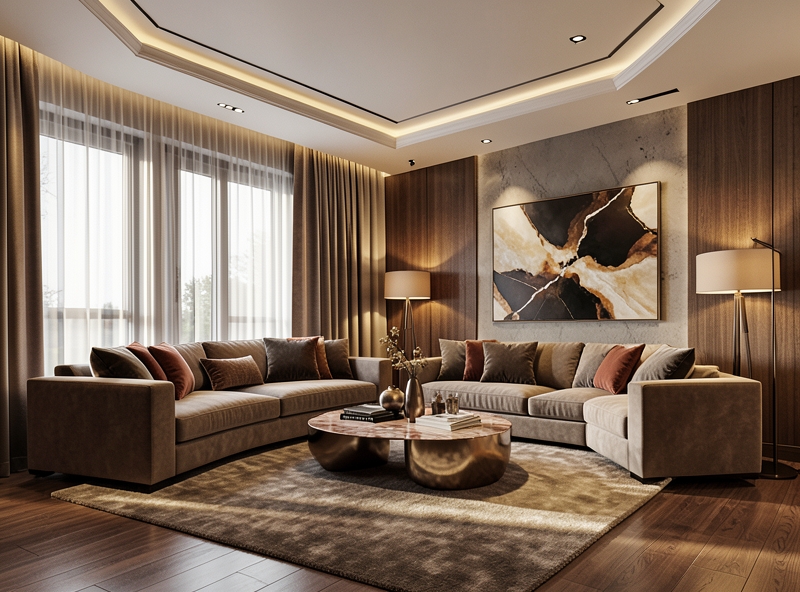 Sự phối hợp màu sắc tinh tế trong không gian sống hiện đại