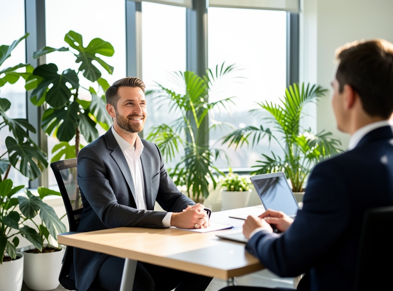 Phỏng vấn chuyên nghiệp trong không gian xanh