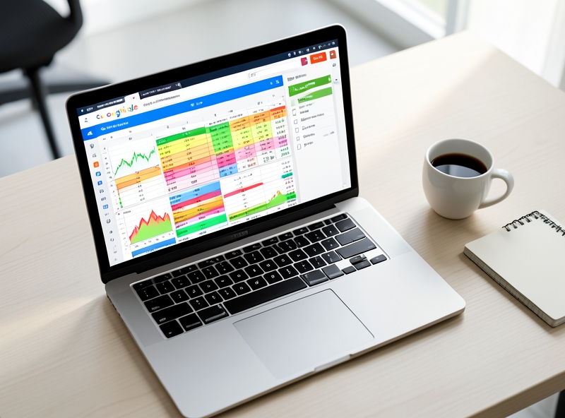 Dashboard động trên Google Sheets trong không gian văn phòng hiện đại