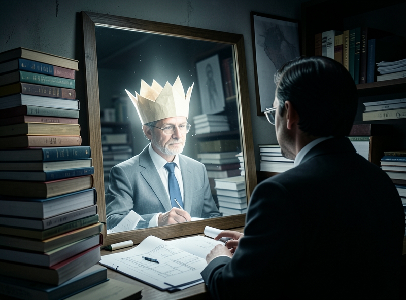 Minh họa hiệu ứng Dunning-Kruger qua gương phản chiếu