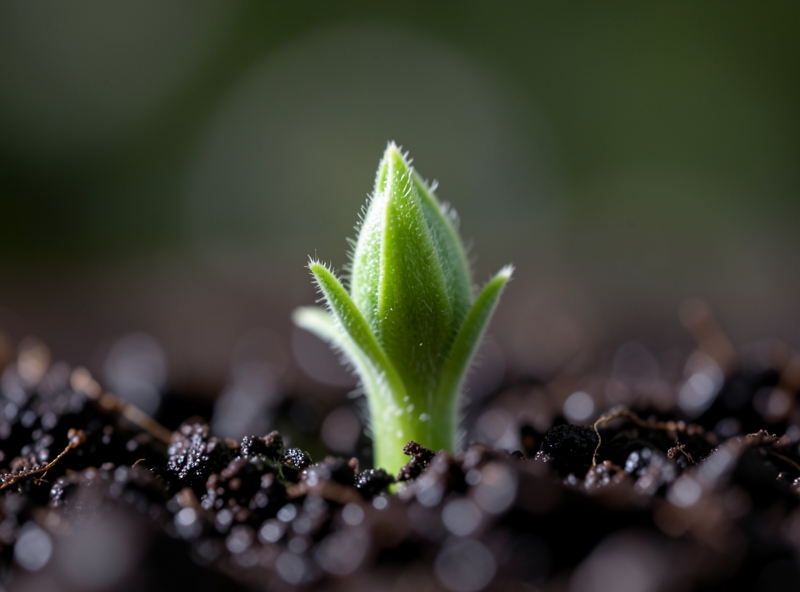 Mầm non mới nhú từ gốc cây đang phục hồi