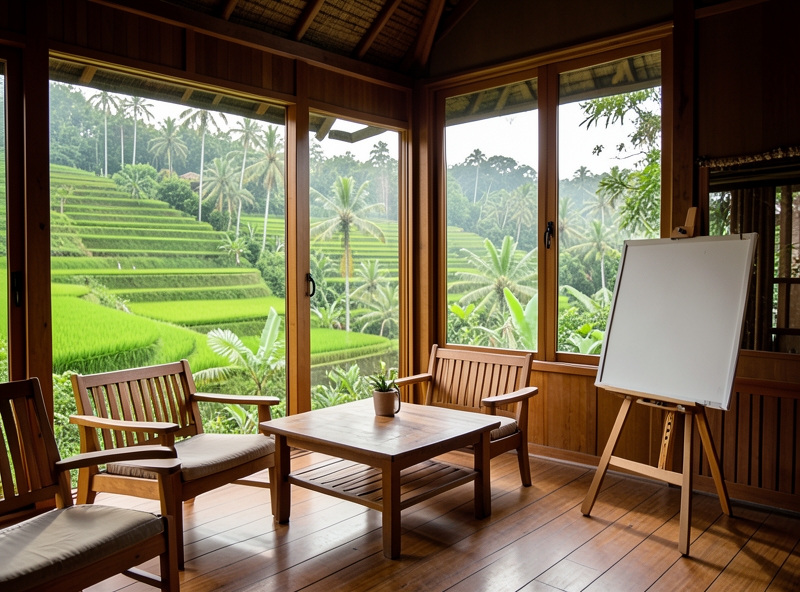 Không gian homestay nghệ thuật tối giản tại Ubud