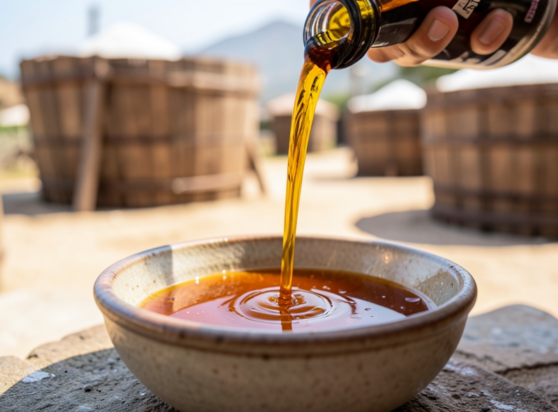 Nước mắm truyền thống trong thùng lều gỗ