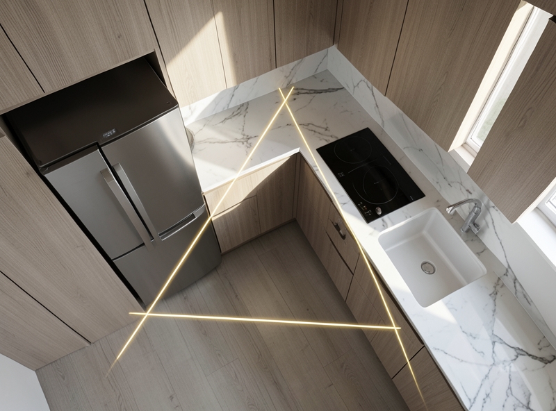 Sơ đồ tam giác vàng trong thiết kế bếp