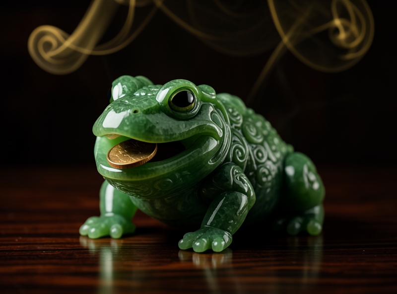 Thiềm Thừ phong thủy bằng ngọc xanh cao cấp