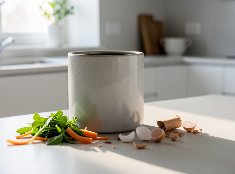 Phân loại rác hữu cơ xanh và nâu tại bếp