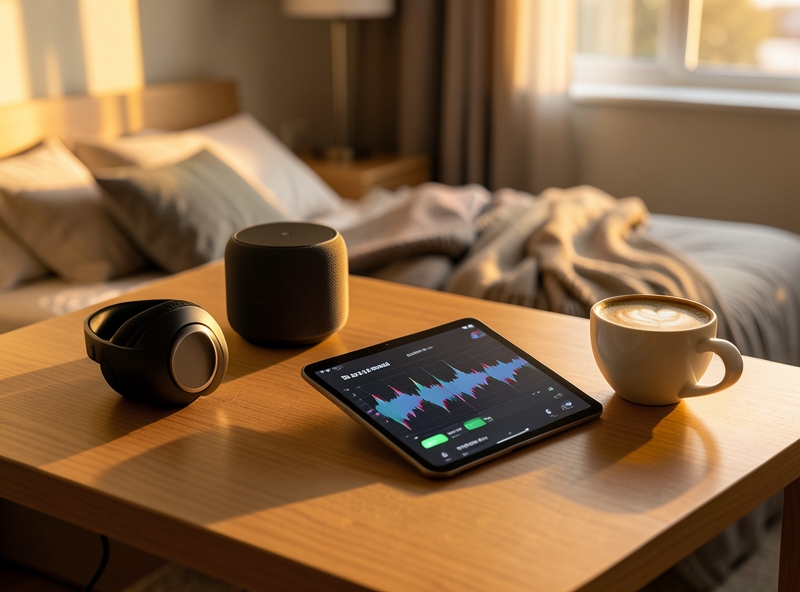 Góc học tập và thư giãn với thiết bị âm thanh hiện đại