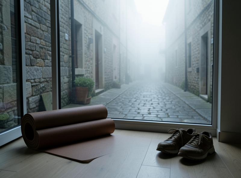 Không gian tập luyện tối giản và kỷ luật