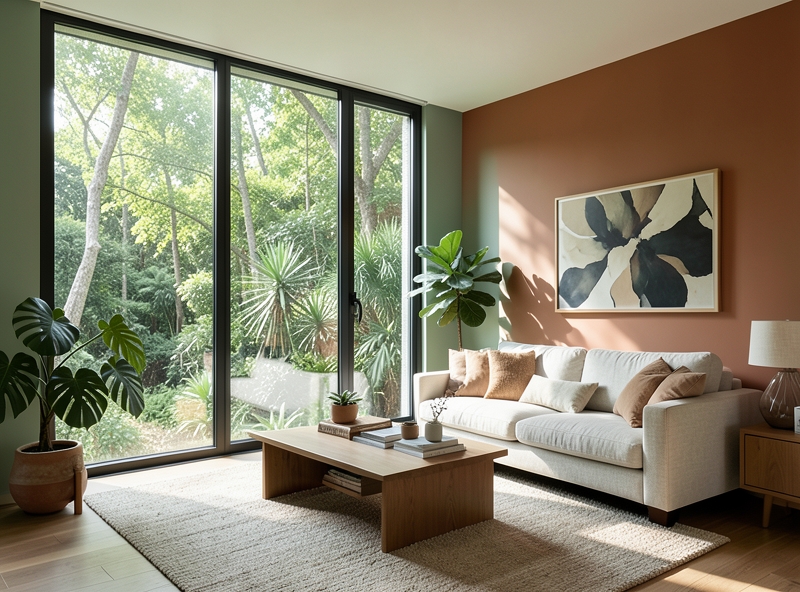 Thiết kế nội thất Biophilic kết hợp màu sắc tự nhiên