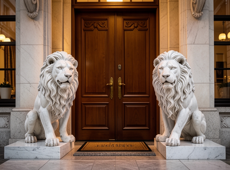 Objets de protection Feng Shui à la porte principale