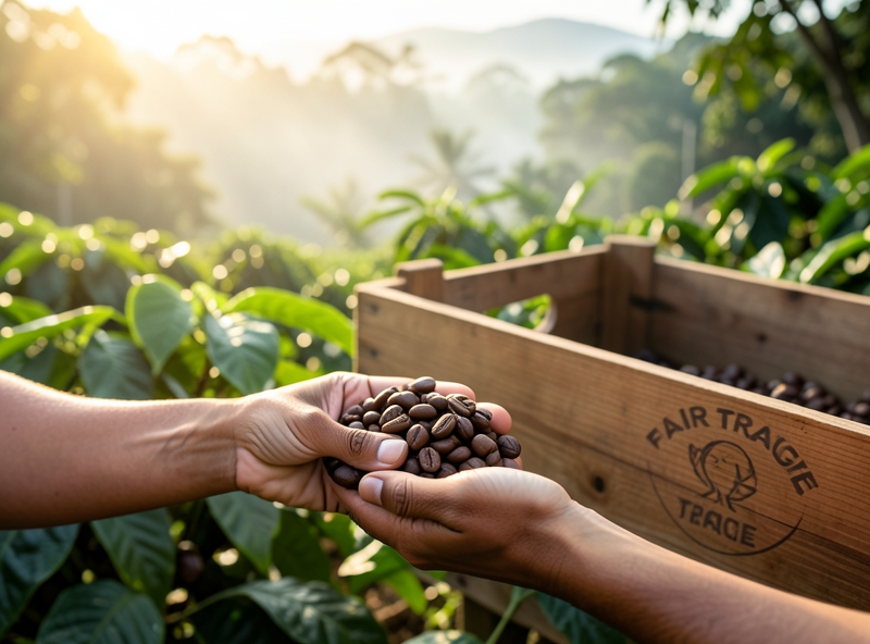 Landwirte ernten Kaffee nach Fair-Trade-Standards