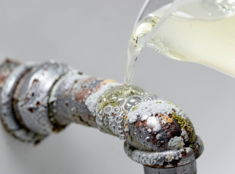 Phản ứng hóa học giữa giấm và mảng bám canxi