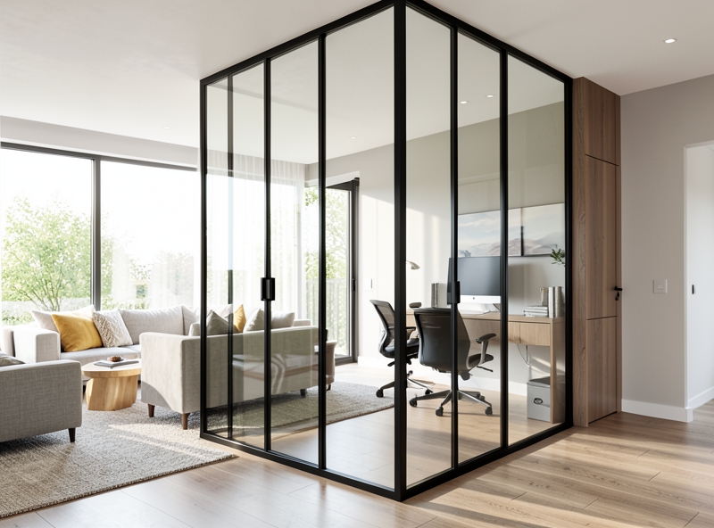 Vách kính cường lực ngăn cách không gian