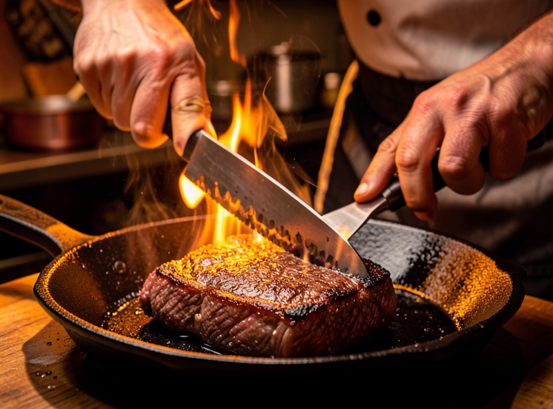 Quá trình hình thành lớp vỏ nâu trên miếng thịt