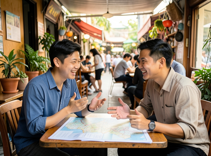Natürliche englische Kommunikation im Café
