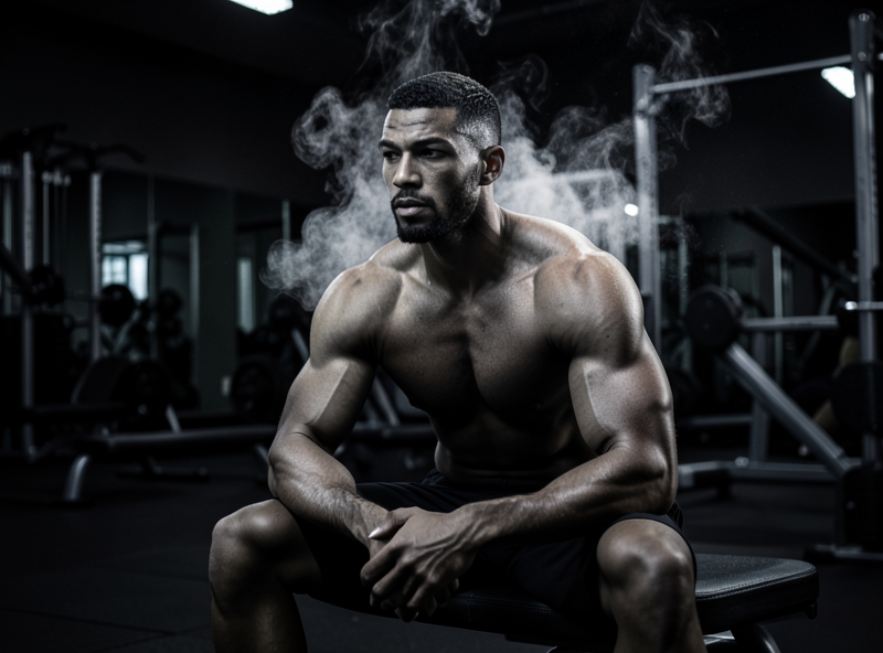 Vận động viên trong trạng thái phục hồi sau tập luyện