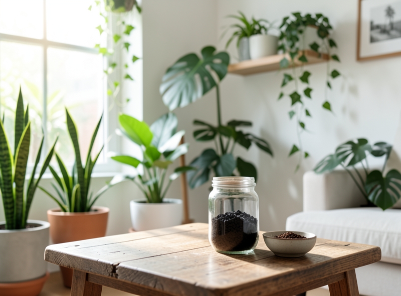 Hệ thống lọc khí tự nhiên từ cây xanh và vật liệu hấp phụ