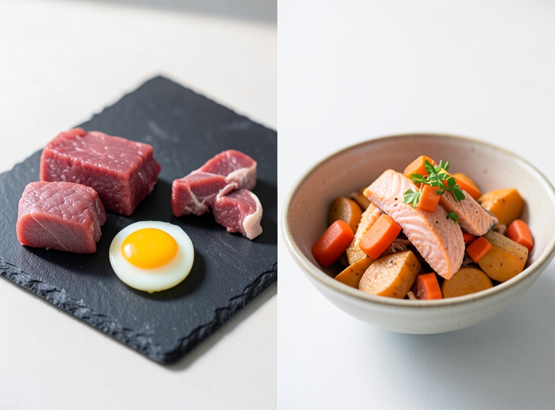 So sánh nguyên liệu thực phẩm sống và thực phẩm nấu chín