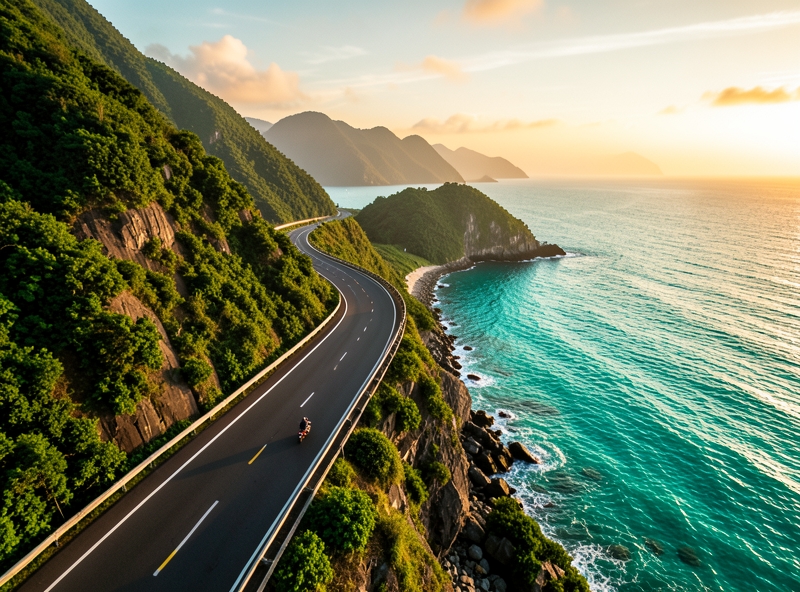 Cung đường biển miền Trung từ trên cao