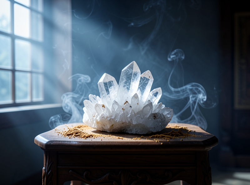 Purification des pierres feng shui par la fumée d'encens