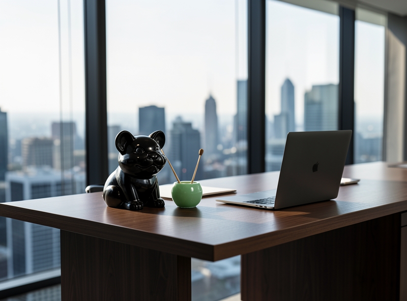 Linh vật phong thủy trên bàn làm việc hiện đại