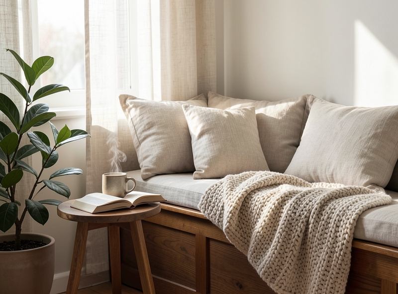 Góc đọc sách bên cửa sổ mang lại cảm giác bình yên