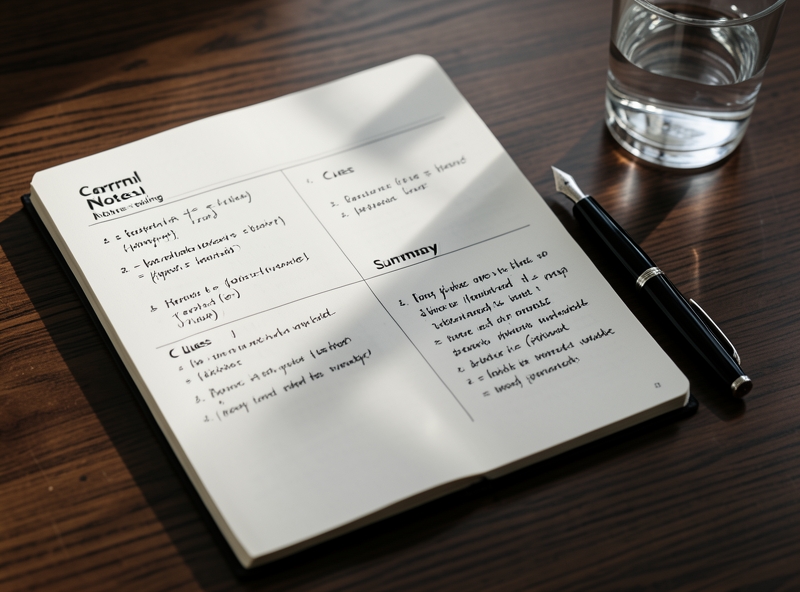 Cấu trúc ghi chép Cornell cho tiếng Anh