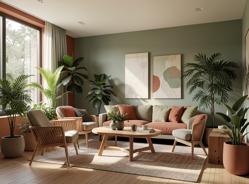 Nghệ thuật phối màu Biophilic cho không gian chữa lành