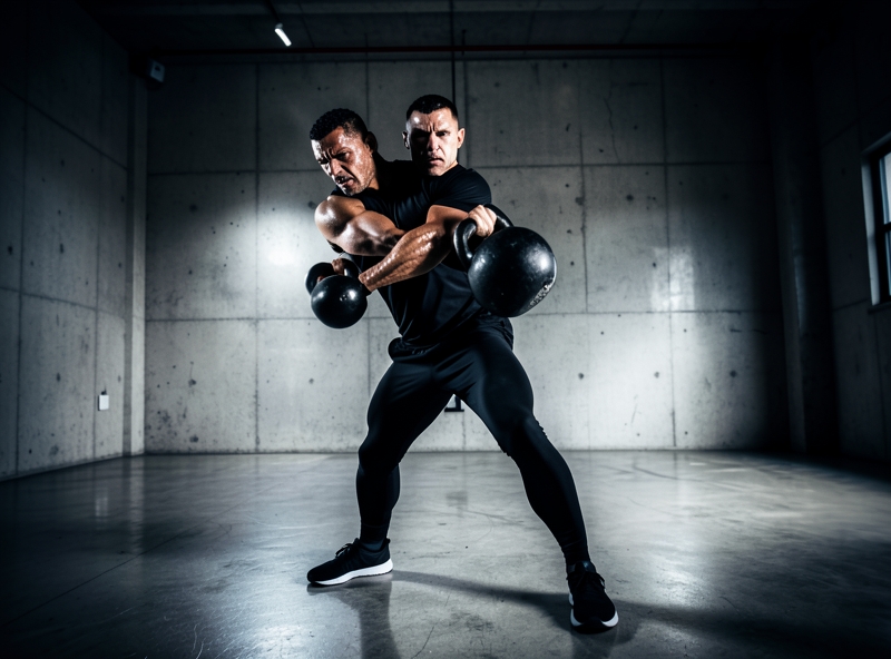 Vận động viên thực hiện động tác Kettlebell Swing chuẩn xác