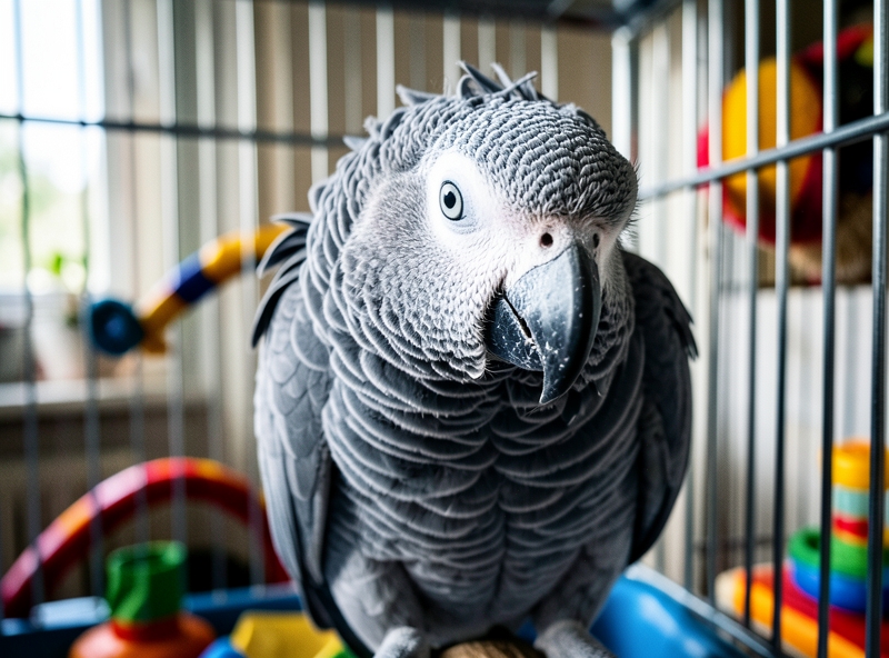 Papagei mit Stresssymptomen