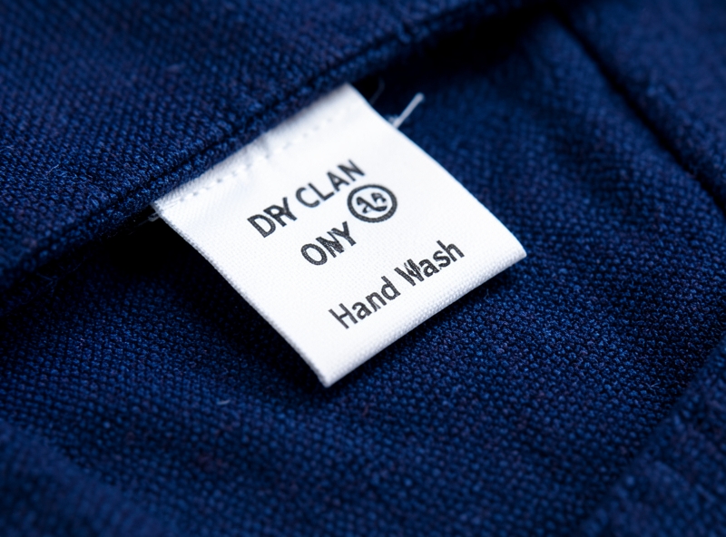 Nhãn chăm sóc trên trang phục cao cấp