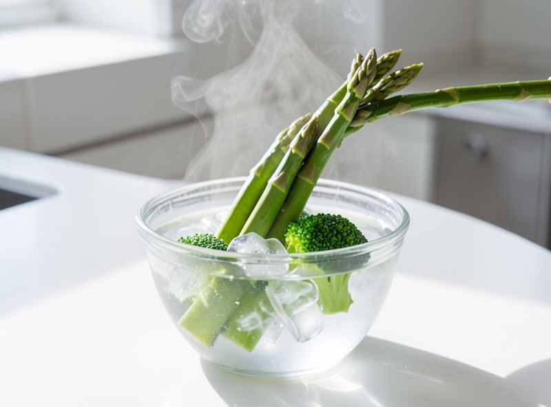 Kỹ thuật chần rau xanh và ngâm nước đá