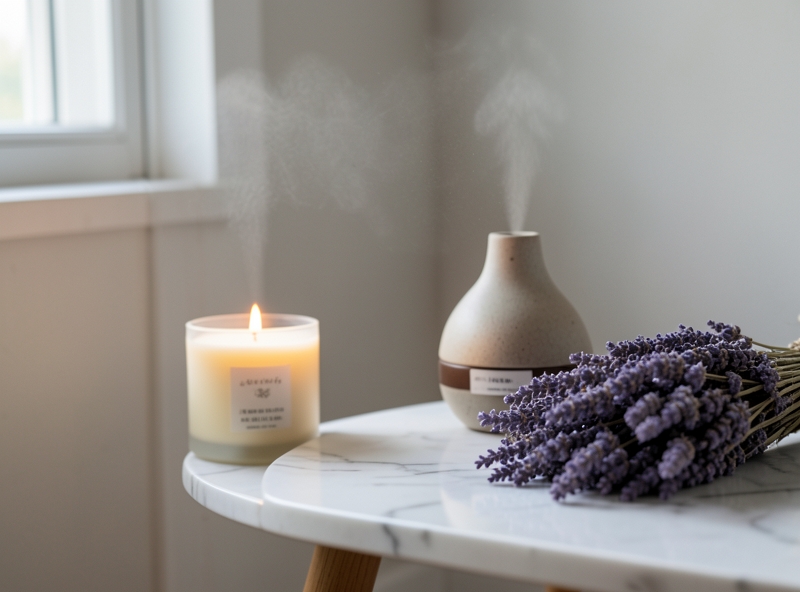 Scent diffusion device in a modern interior space